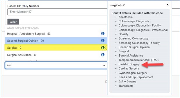 A screenshot of a medical survey